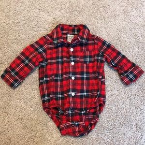 Fleece Plaid Onesie